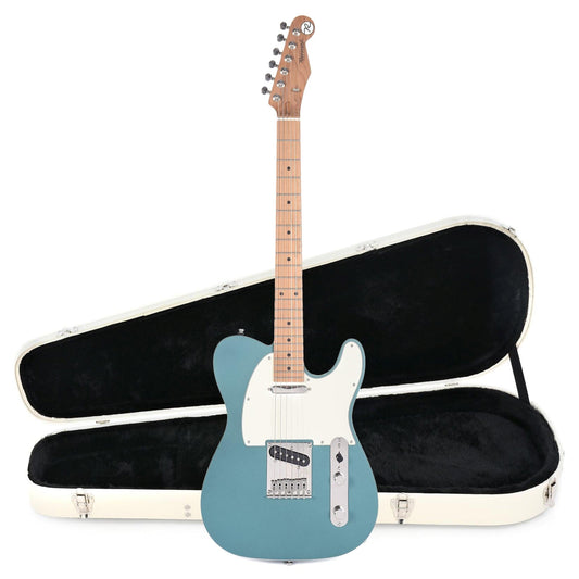 Reverend Pete Anderson Eastsider T Satin Deep Sea Blue Hardshell Case Bundle - MUSICTONER