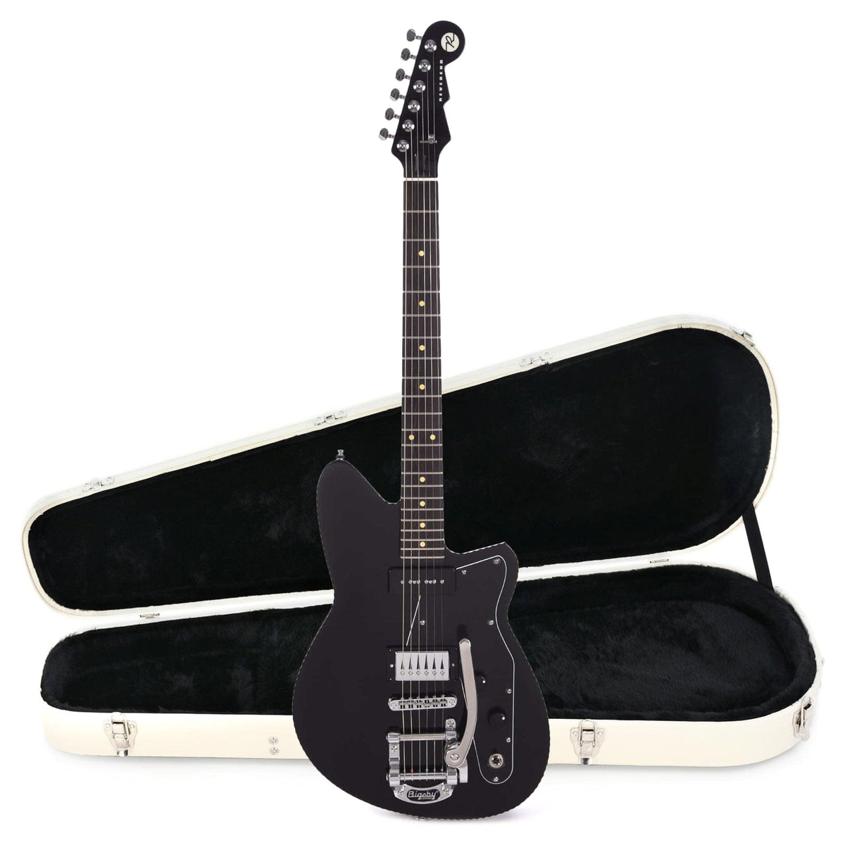 Reverend Rick Vito Soul Agent Midnight Black Hardshell Case Bundle - MUSICTONER