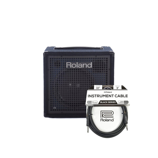Roland KC-80 3-Channel Mixing Keyboard Amplifier 50W and (1) Cable Bundle - MUSICTONER
