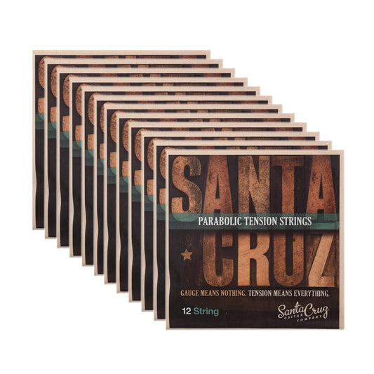 Santa Cruz Parabolic Tension 12 String Low Tension 12 Pack Bundle - MUSICTONER