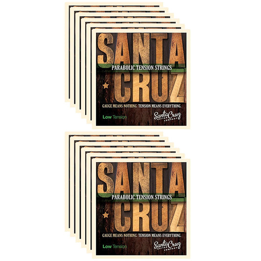 Santa Cruz Parabolic Tension Acoustic Guitar Strings Low Ten (12 Pack Bundle) - MUSICTONER