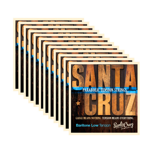 Santa Cruz Parabolic Tension Baritone Acoustic Guitar Strings Low Tension 12 Pack Bundle - MUSICTONER