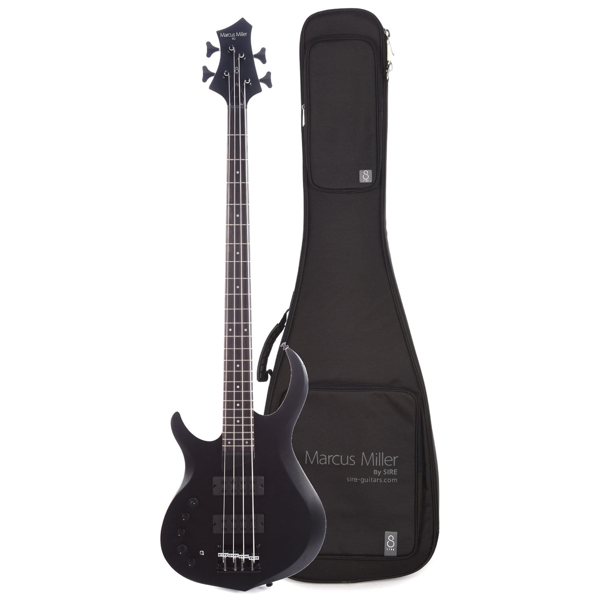 Sire Marcus Miller M2 4-String LEFTY Transparent Black Satin (2nd Gen) and Sire Gig Bag Bundle - MUSICTONER