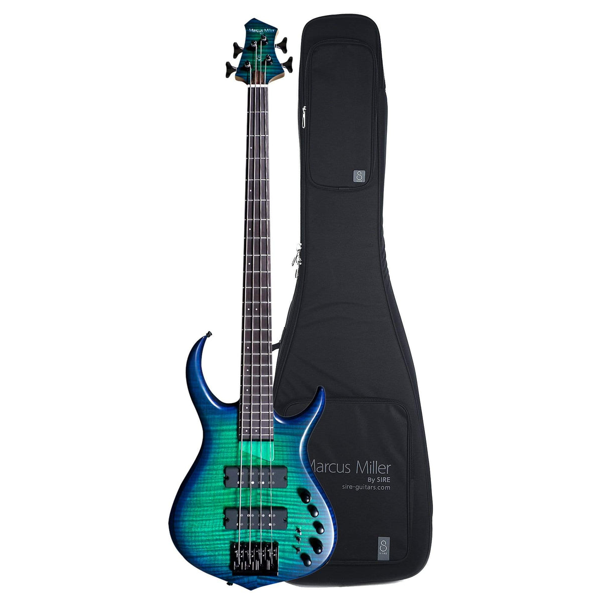 Sire Marcus Miller M7 Alder/Maple 4-String Transparent Blue (2nd Gen) and Sire Gig Bag Bundle - MUSICTONER