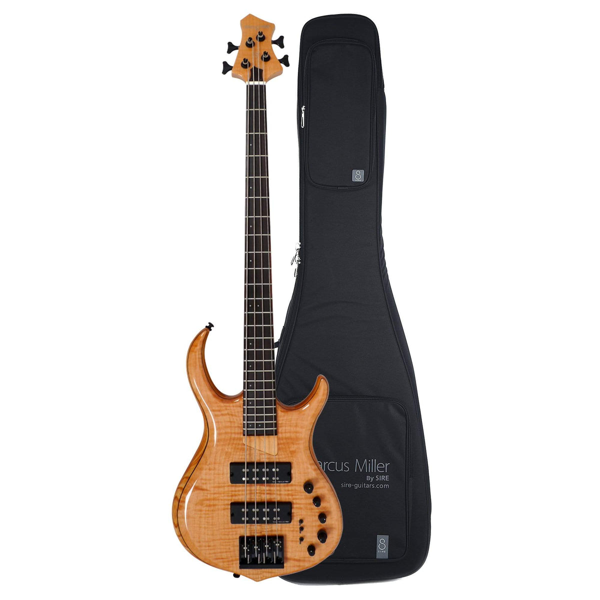 Sire Marcus Miller M7 Swamp Ash/Maple 4-String Natural (2nd Gen) and Sire Gig Bag Bundle - MUSICTONER