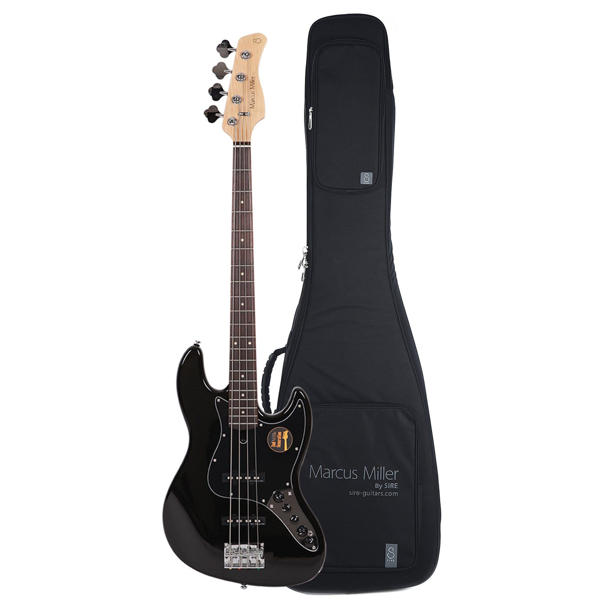 Sire Marcus Miller V3 4-String Black (2nd Gen) and Sire Gig Bag Bundle - MUSICTONER