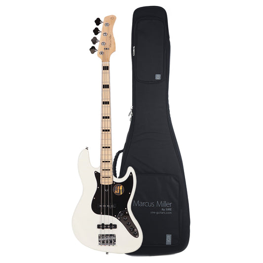 Sire Marcus Miller V7 Vintage Alder 4-String Antique White (2nd Gen) and Sire Gig Bag Bundle - MUSICTONER