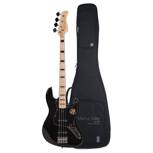 Sire Marcus Miller V7 Vintage Alder 4-String Black (2nd Gen) and Sire Gig Bag Bundle - MUSICTONER