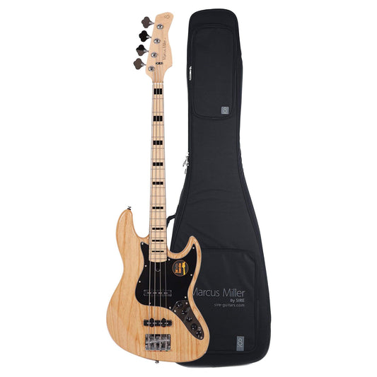 Sire Marcus Miller V7 Vintage Swamp Ash 4-String Natural (2nd Gen) and Gig Bag Bundle - MUSICTONER