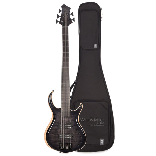 Sire Marcus Miller M7 Swamp Ash/Maple 5-String Transparent Black (2nd Gen) and Sire Gig Bag Bundle - MUSICTONER