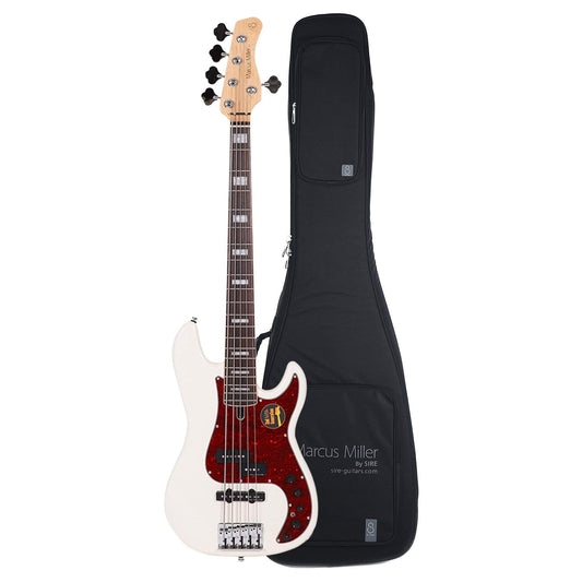Sire Marcus Miller P7 Alder 5-String Antique White (2nd Gen) and Sire Gig Bag Bundle - MUSICTONER