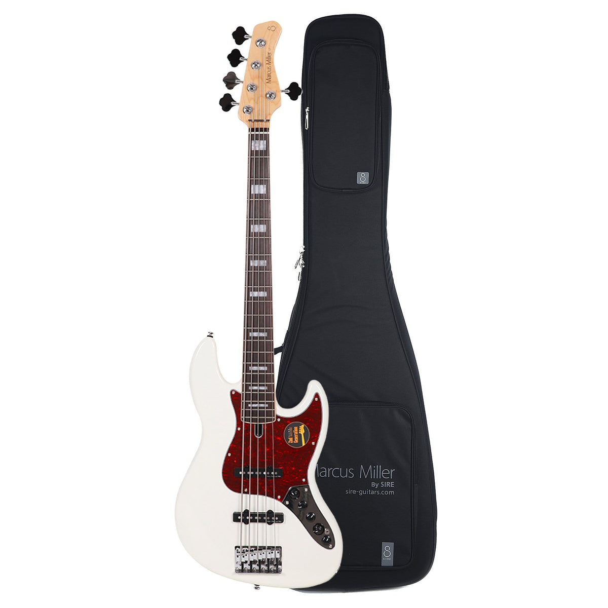 Sire Marcus Miller V7 Alder 5-String Antique White (2nd Gen) and Sire Gig Bag Bundle - MUSICTONER