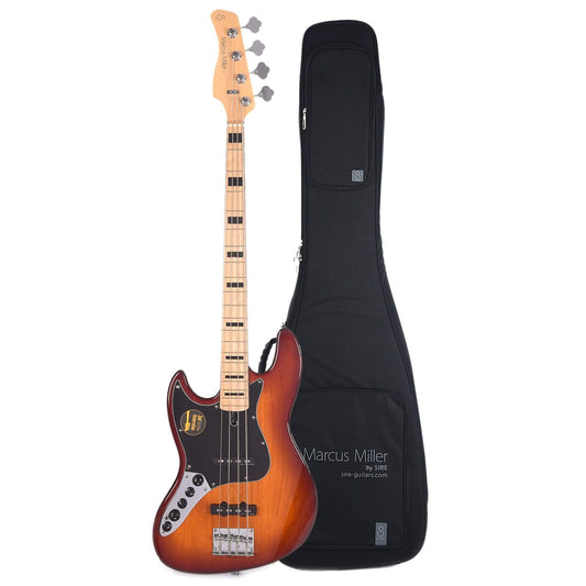 Sire Marcus Miller V7 Vintage Alder 4-String LEFTY Tobacco Sunburst (2nd Gen) and Sire Gig Bag Bundle - MUSICTONER