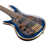 Ibanez SR Premium 5 String Left Handed Electric Bass - Cerulean Blue Burst