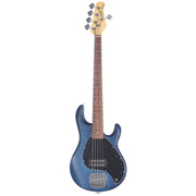 Sterling by Music Man S.U.B. Series StingRay5 5-String Trans Blue Satin w/Guitar Stand, Tuner and 10' Cable Bundle…