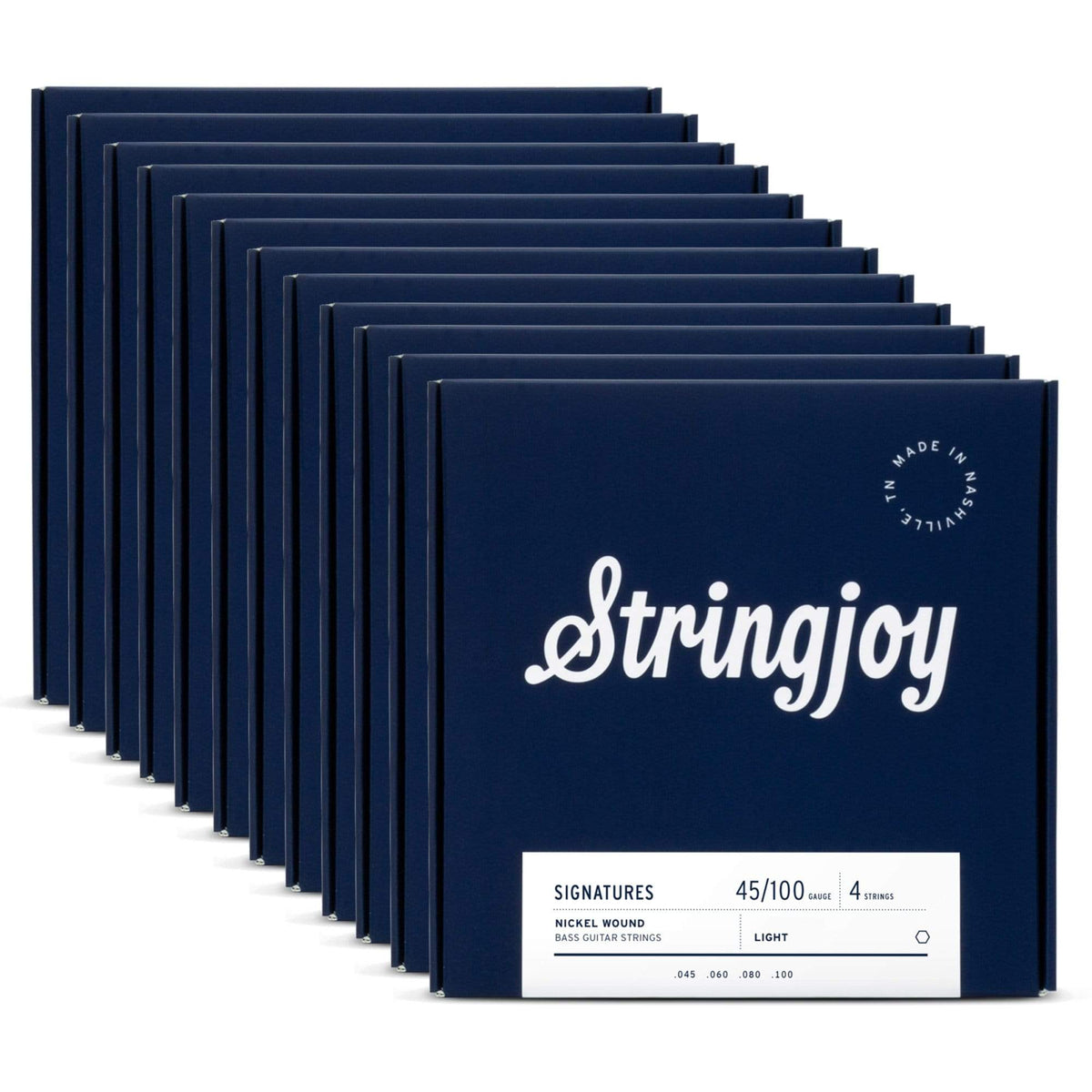 Stringjoy 4-String Electric Bass Light Gauge Long Scale 45-100 12 Pack Bundle - MUSICTONER
