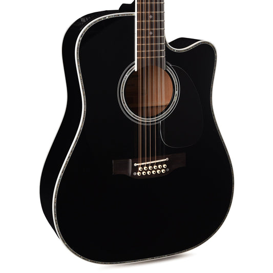 Takamine EF381DX 12-String Acoustic Guitar Black - MUSICTONER