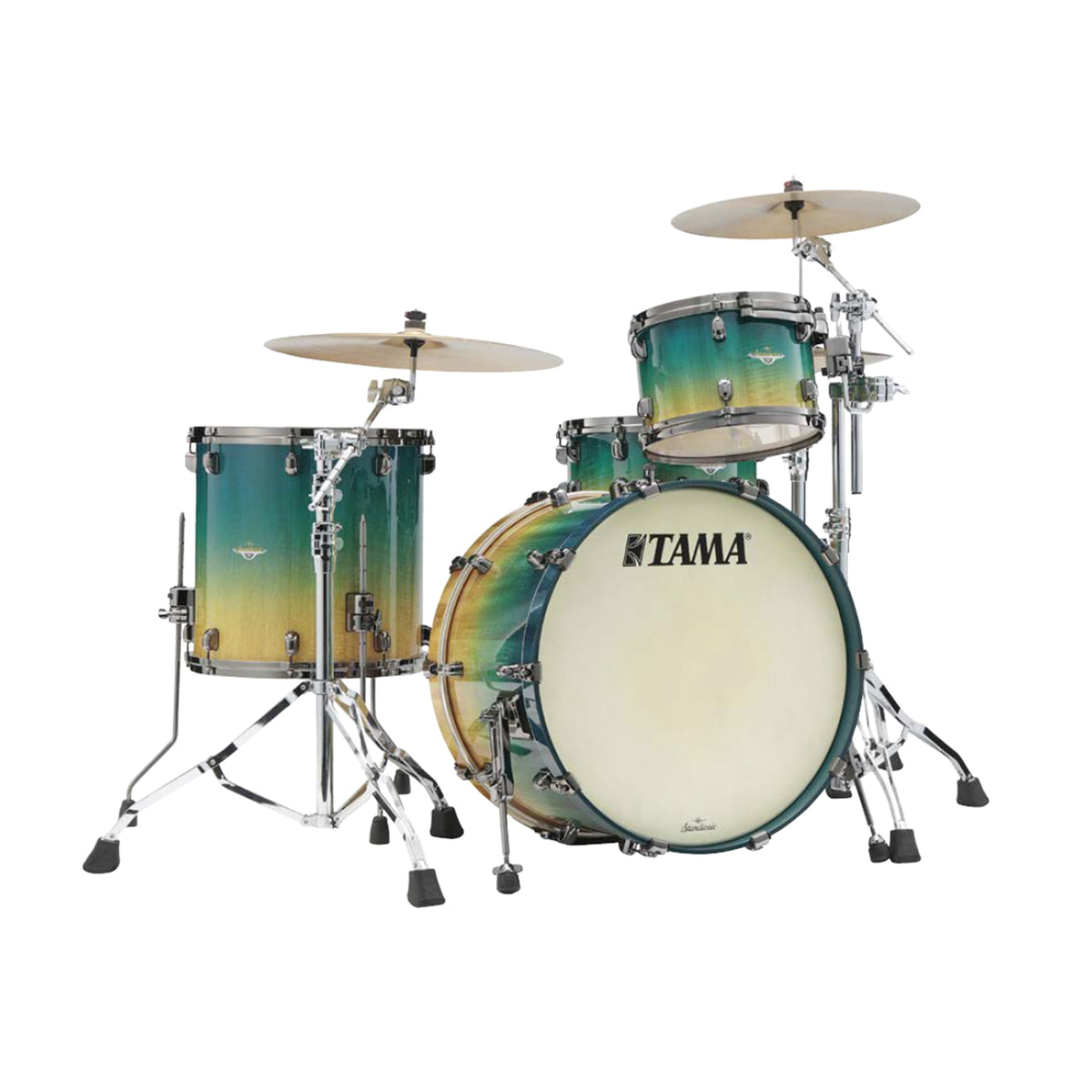 Tama Starclassic Maple 12/16/22 3pc. Drum Kit Marine Shoreline Movingui Fade - MUSICTONER