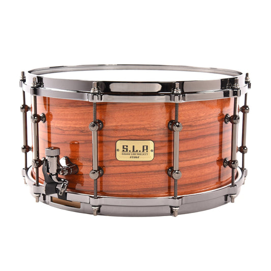 Tama 7x14 S.L.P. G-Maple Snare Drum Gloss Tangerine Zebrawood - MUSICTONER