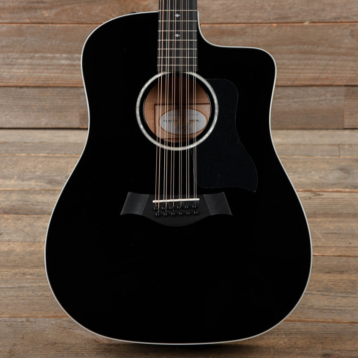 Taylor 250ce-BLK Deluxe 12-String Dreadnought Sitka/Maple Black ES2 - MUSICTONER