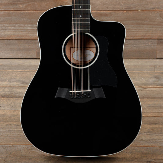 Taylor 250ce-BLK Deluxe 12-String Dreadnought Sitka/Maple Black ES2 - MUSICTONER
