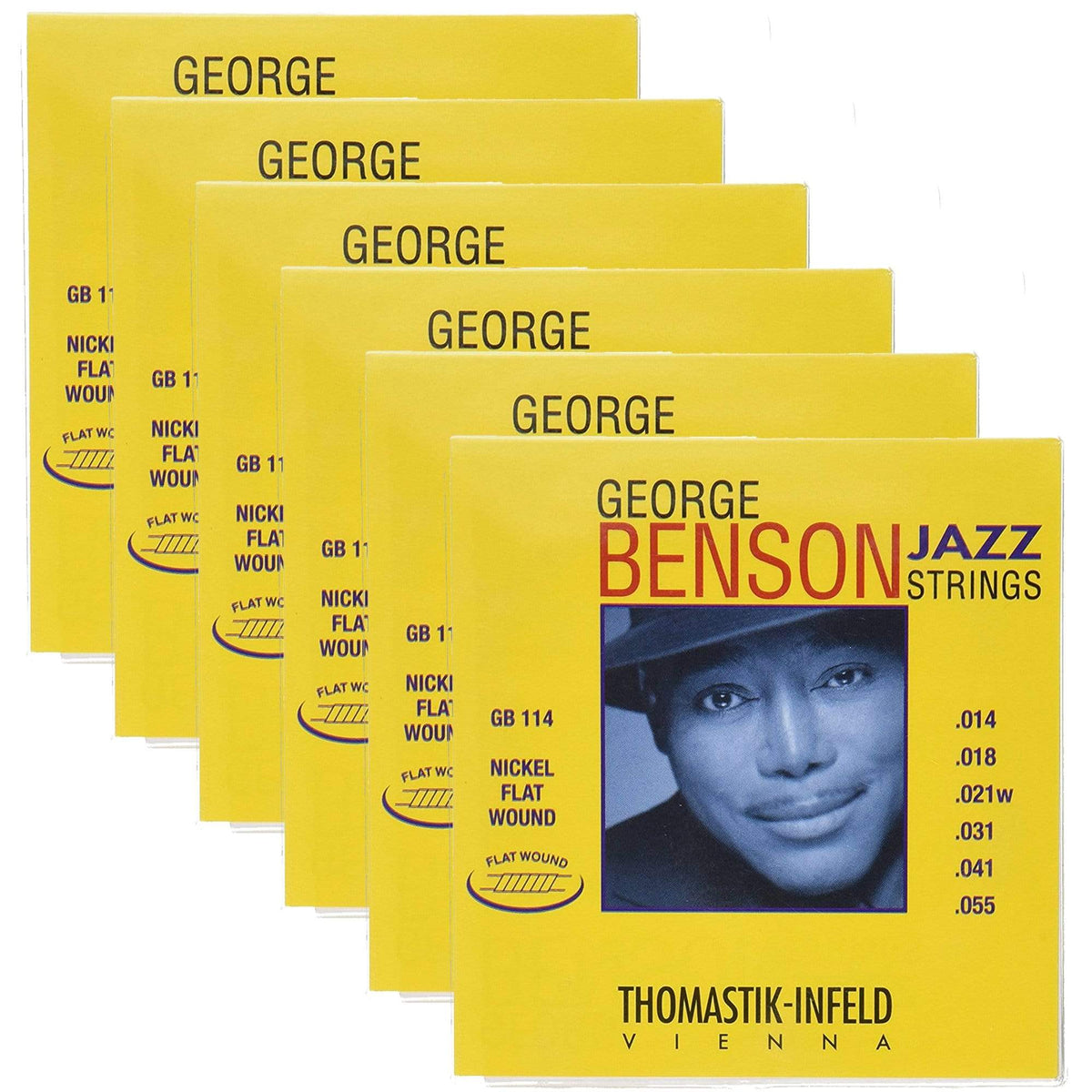 Thomastik GB114 George Benson Flat 14-55 (6 Pack Bundle) - MUSICTONER