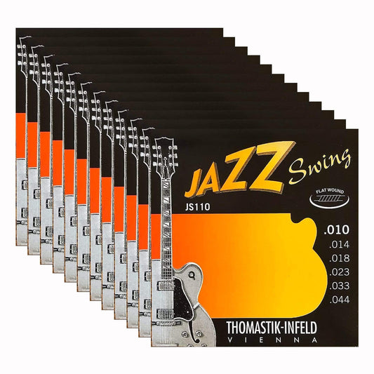 Thomastik JS110 Jazz Swing Flat 10-44 12 Pack Bundle - MUSICTONER