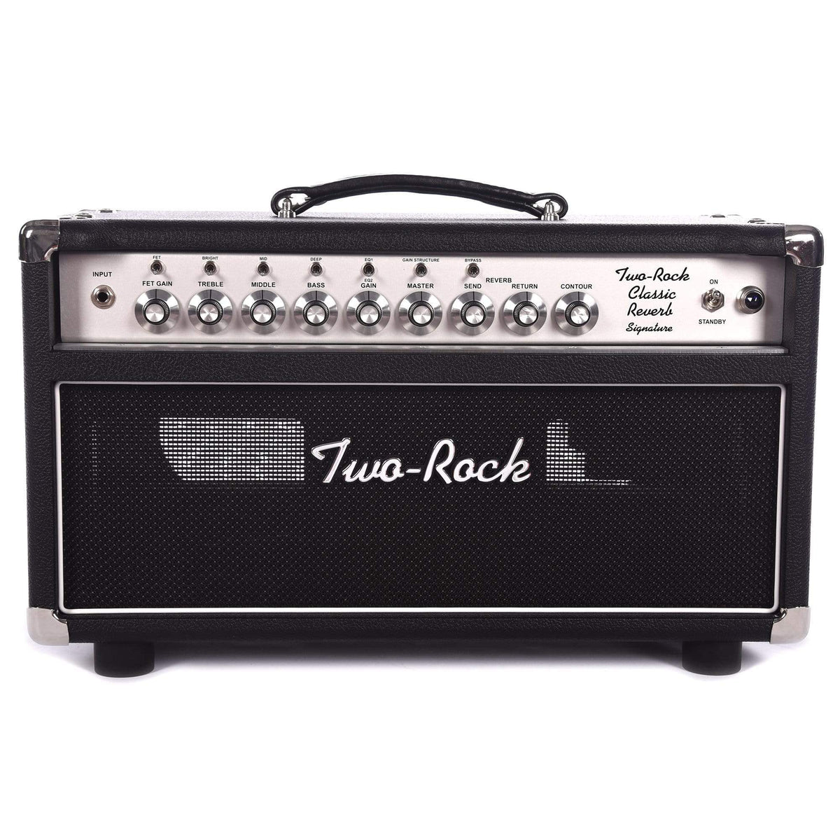 Two Rock Classic Reverb Signature Silver Anodized 100w Head w/Footswitch & Silver Skirted Knobs - MUSICTONER