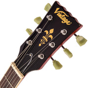 Vintage Reissue V100 Les Paul Style Electric Guitar - Trans Wine Red