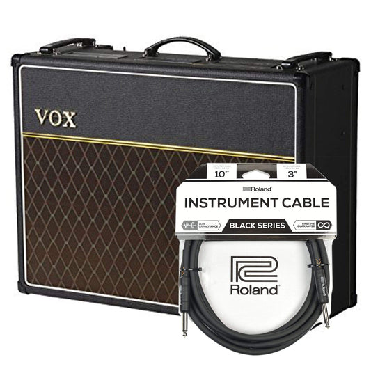 Vox AC15C2 15w 2x12 Combo Cable Bundle - MUSICTONER
