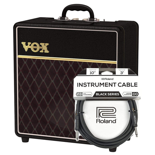 Vox AC4 4 Watt 1x12 Classic Limited Edition Combo Cable Bundle - MUSICTONER