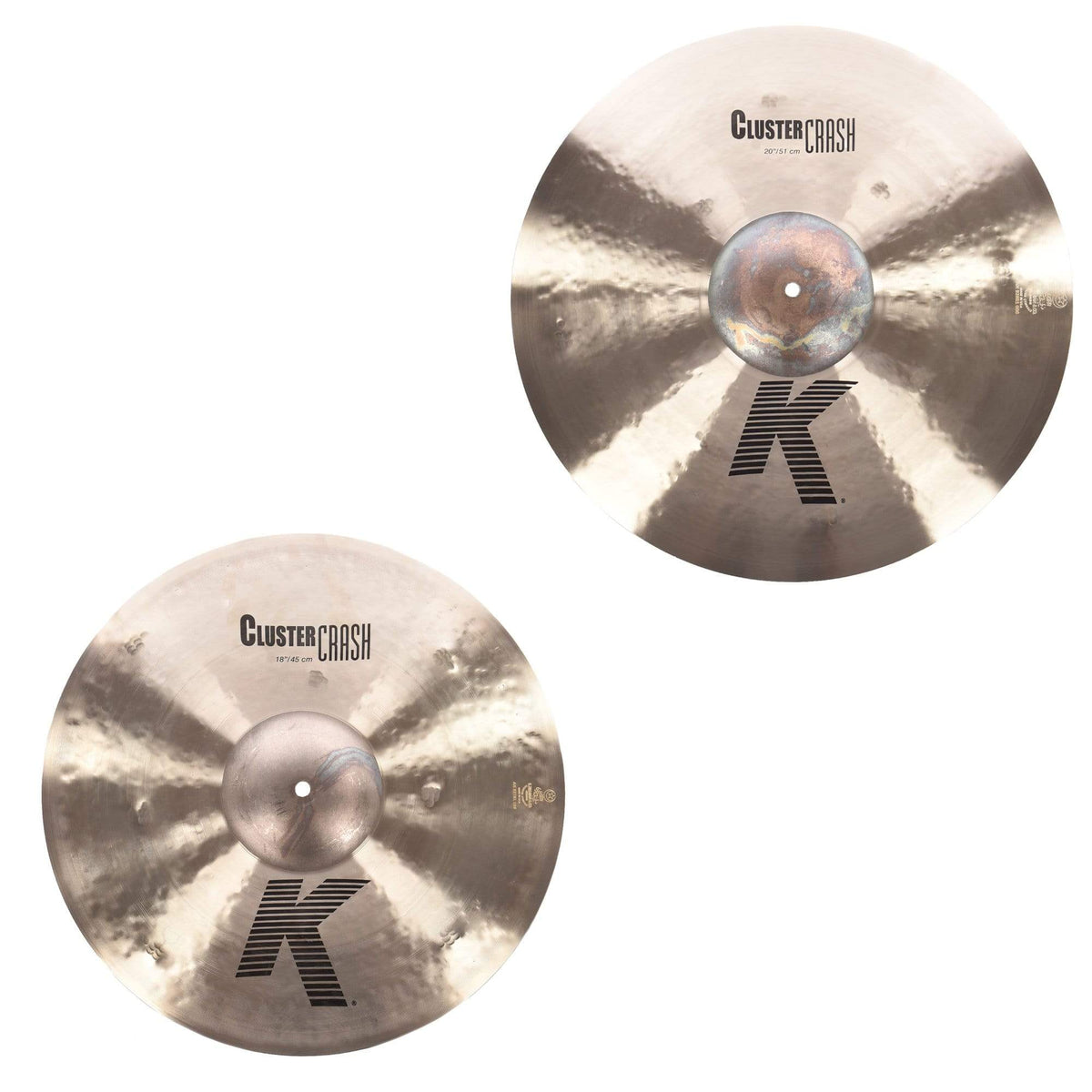 Zildjian 18/20" K Cluster Crash Cymbal Set (2-Pack Bundle) - MUSICTONER