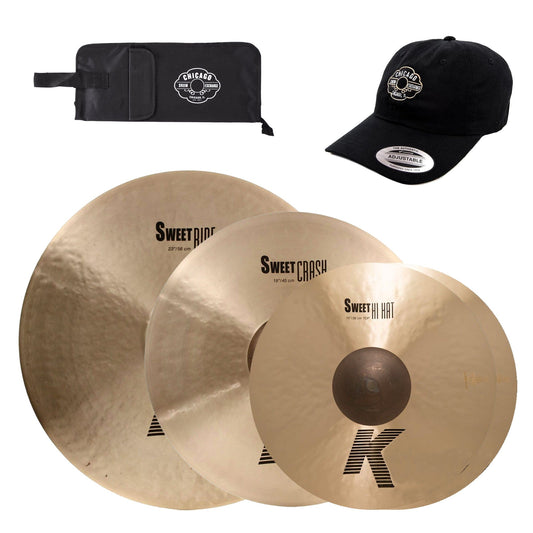 Zildjian 15/18/23" K Sweet Cymbal Set w/CDE Logo Hat & Stick Bag - MUSICTONER