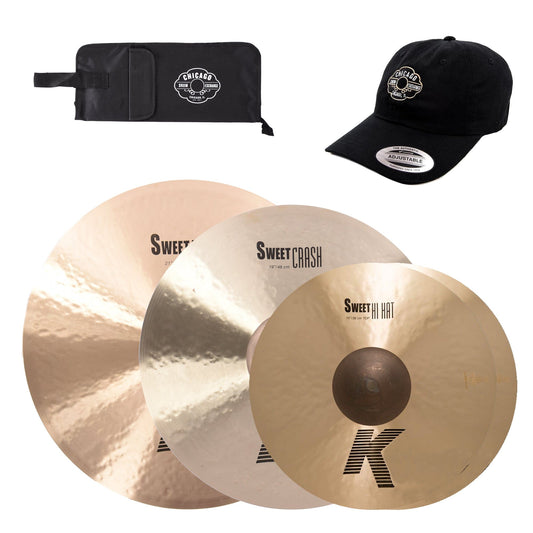Zildjian 15/19/21" K Sweet Cymbal Set w/CDE Logo Hat & Stick Bag - MUSICTONER