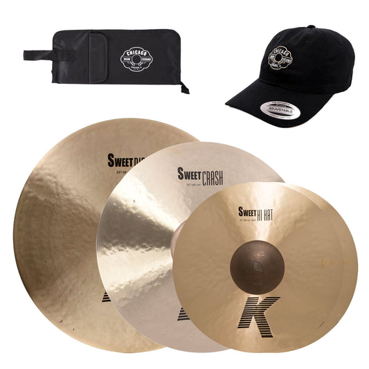 Zildjian 15/19/23" K Sweet Cymbal Set w/CDE Logo Hat & Stick Bag - MUSICTONER